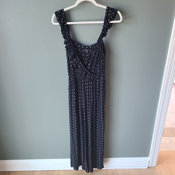 Madewell Ruffle Front Wrap Jumpsuit in Grid Dot, Size 6 - Picture 3 of 6
